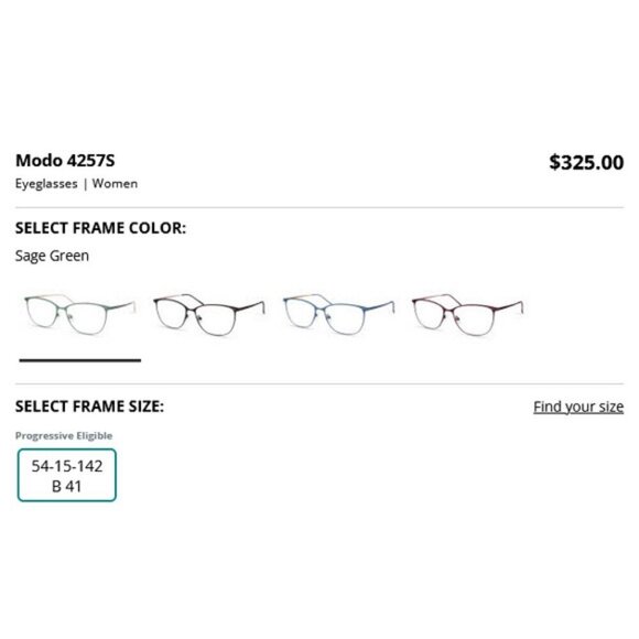 Modo 4257 Sage Green Titanium Full Rim Glasses FRAMES ONLY 54-15-142 main image 8